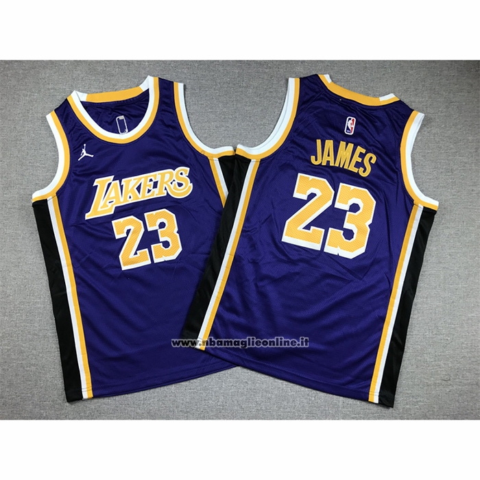Maglia Bambino Los Angeles Lakers LeBron James #23 Statement Viola